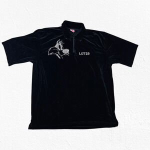 Y2K Vintage Lot 29 Black Looney Toons Velour Sylvester Rhinestone Polo Size 3XL